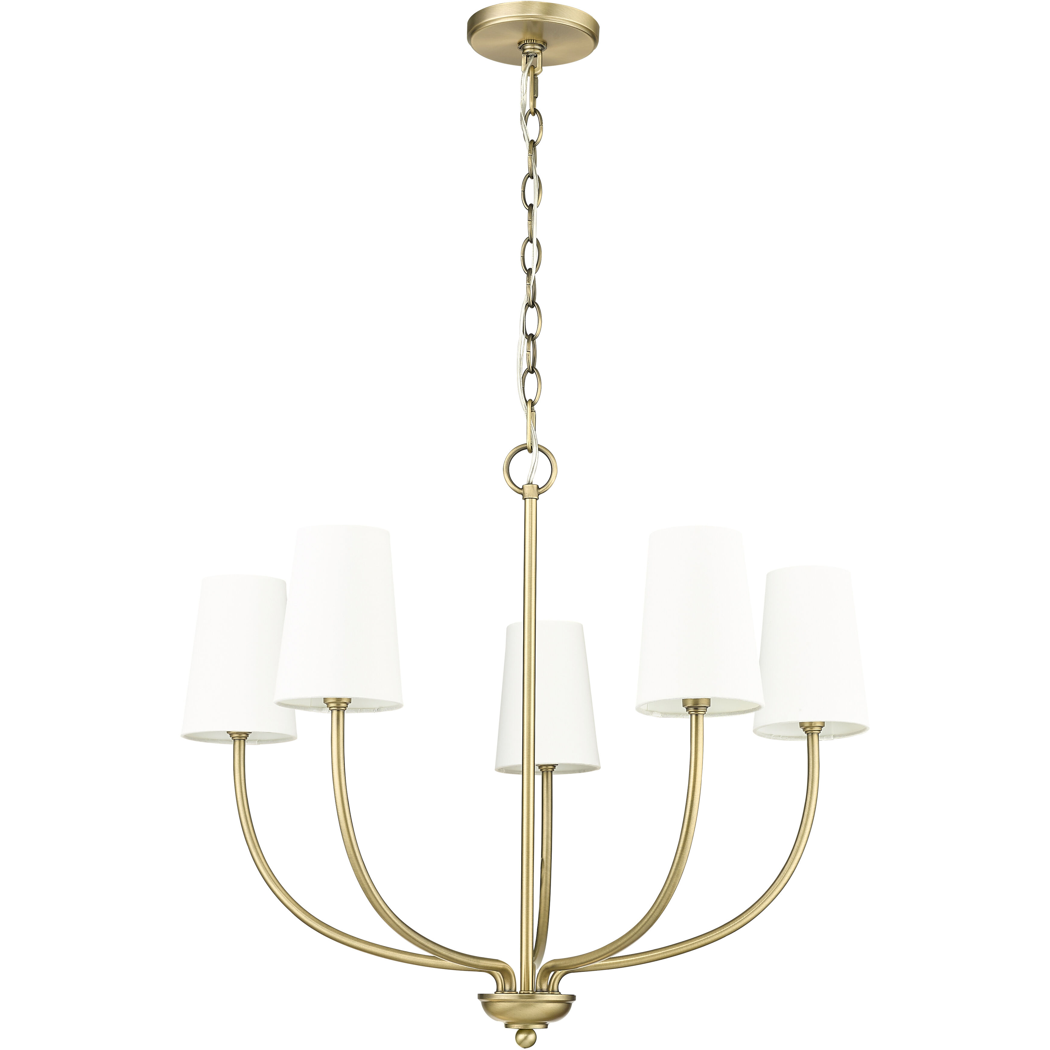 Kandor 5 Light 26 inch Vintage Brass Chandelier Ceiling Light